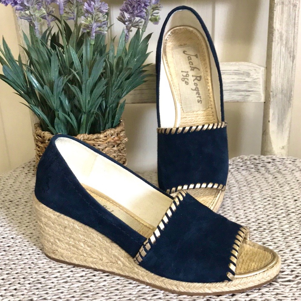 Jack Rogers Palmer Wedge Midnight Blue 6.5M